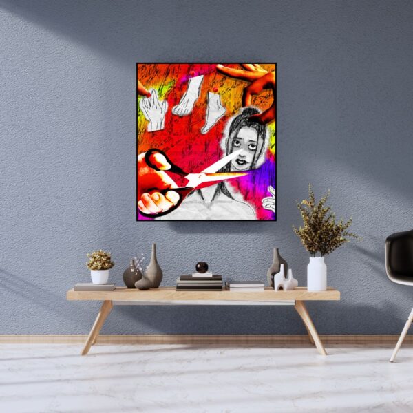 Grey 3D Wall Art Frame Instagram Post